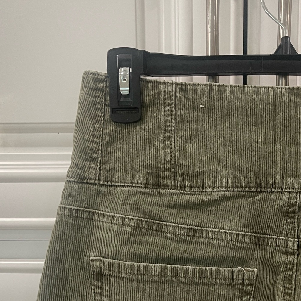 American Eagle Corduroy pants Super Stretch high waisted wide leg olive green 8 - Picture 7 of 16